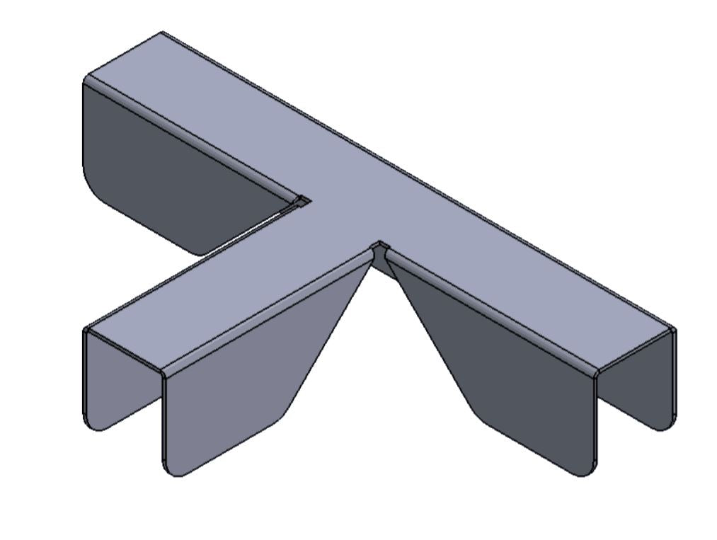 Golvskärmskoppling - T-modell, silvergrå