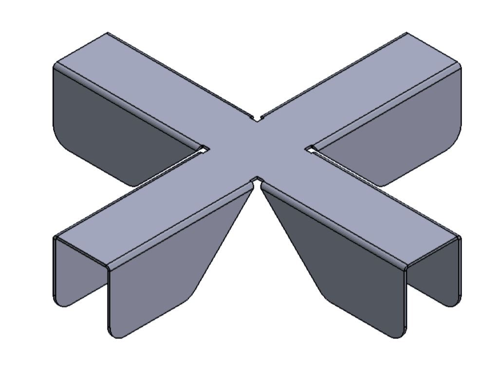 Golvskärmskoppling - kryssmodell, silvergrå