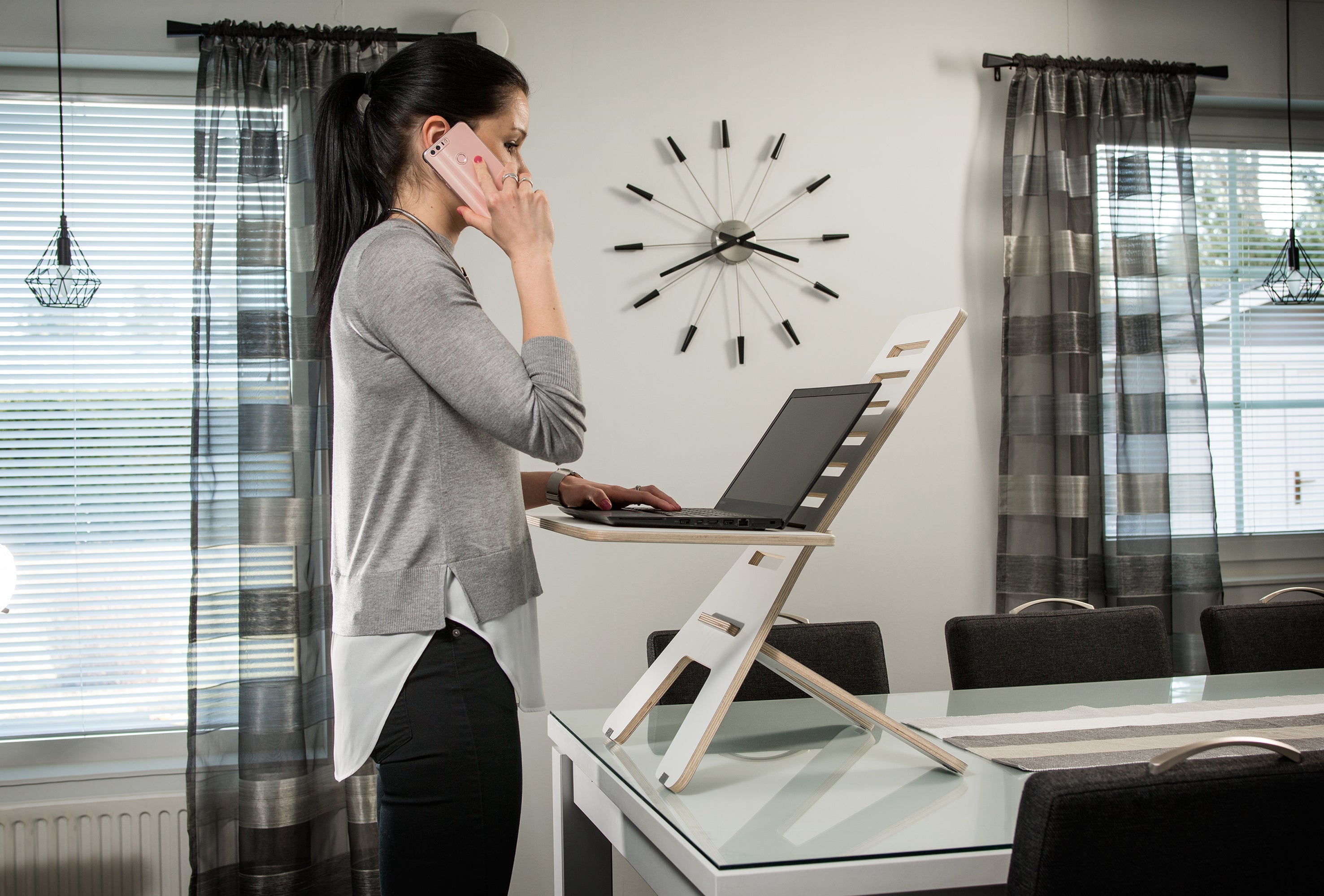 OUTLET – GetUpDesk Light – justerbar bordsskiva, kombinationspaket
