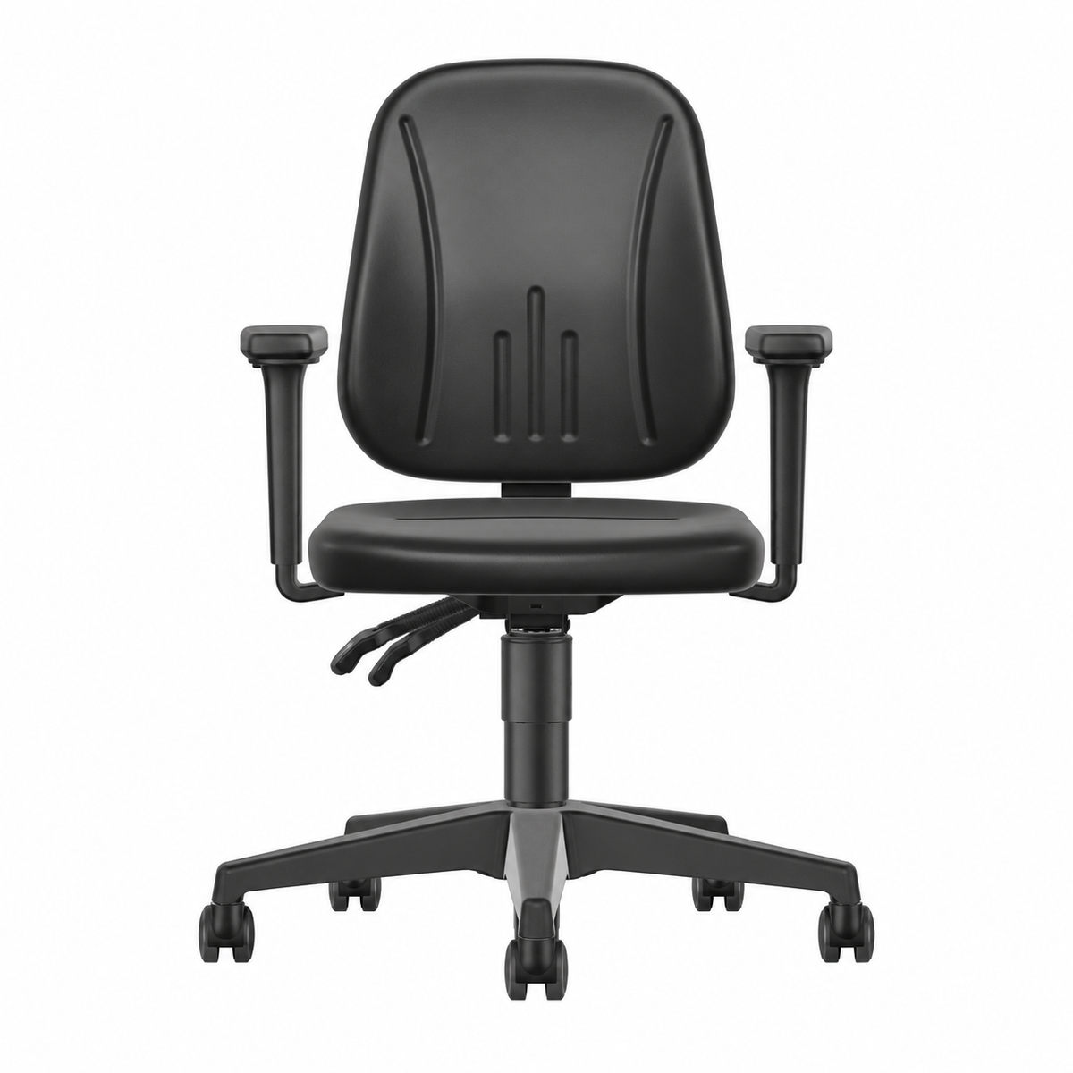 UNITEC 2 arbetsstol, svart konstläder, 4D-armstöd