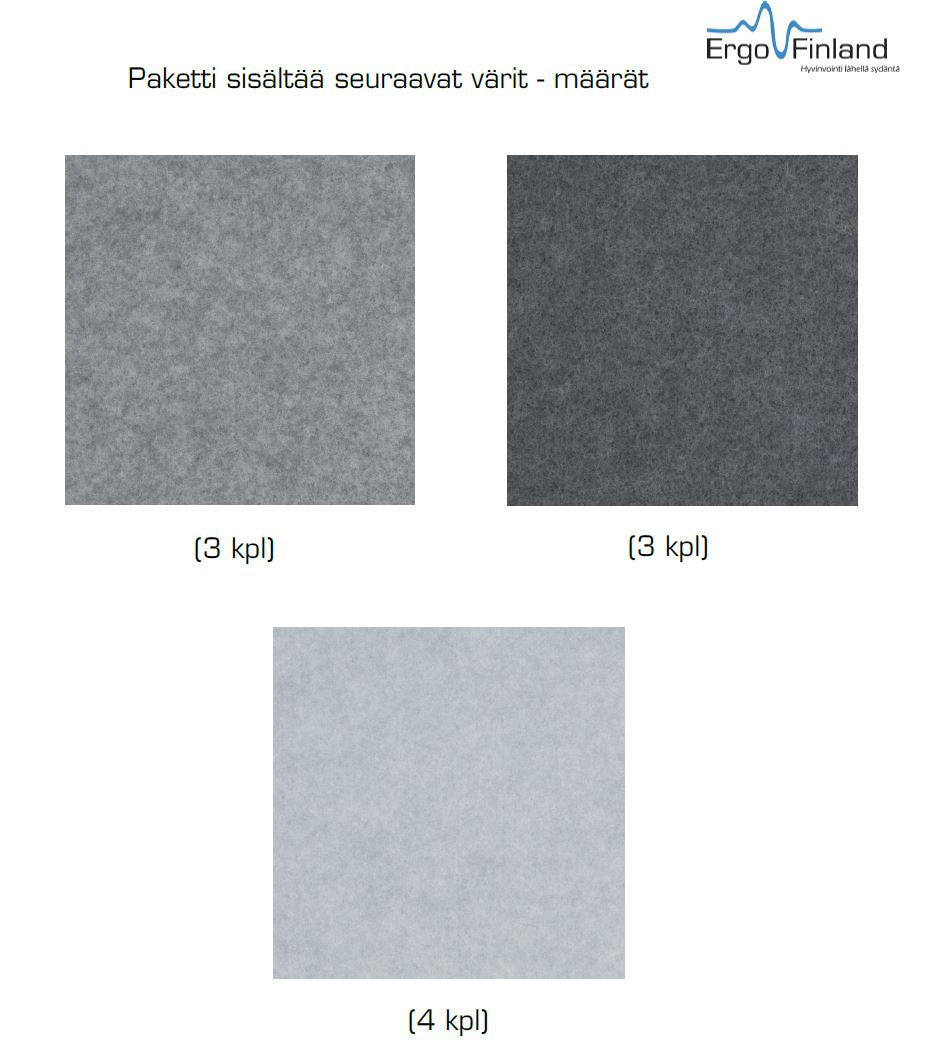 Focus Hexagon – akustikpanel, grå (10 st)
