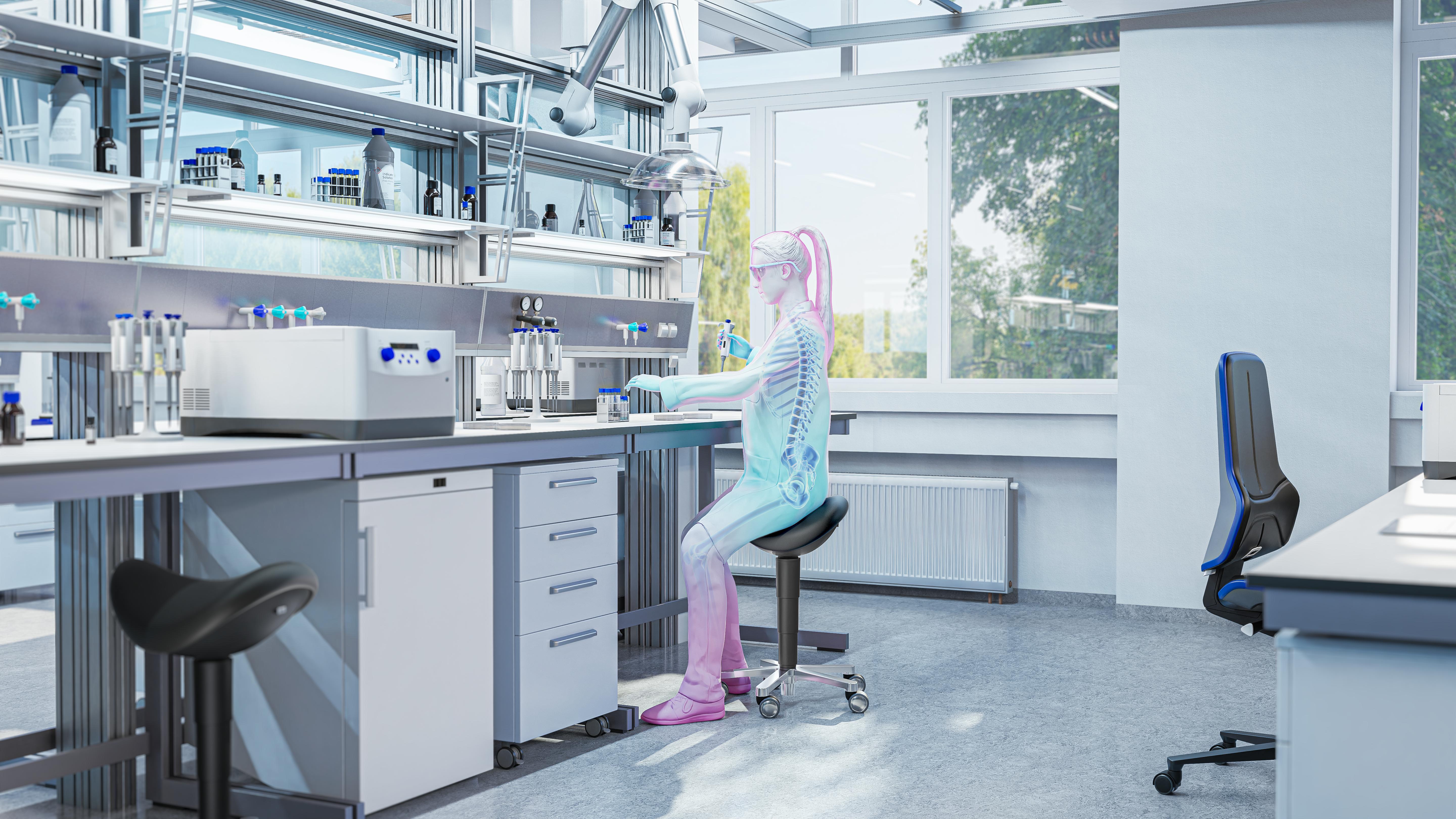 Stool laboratorie/medical sadelstol, mintgrön konstläder