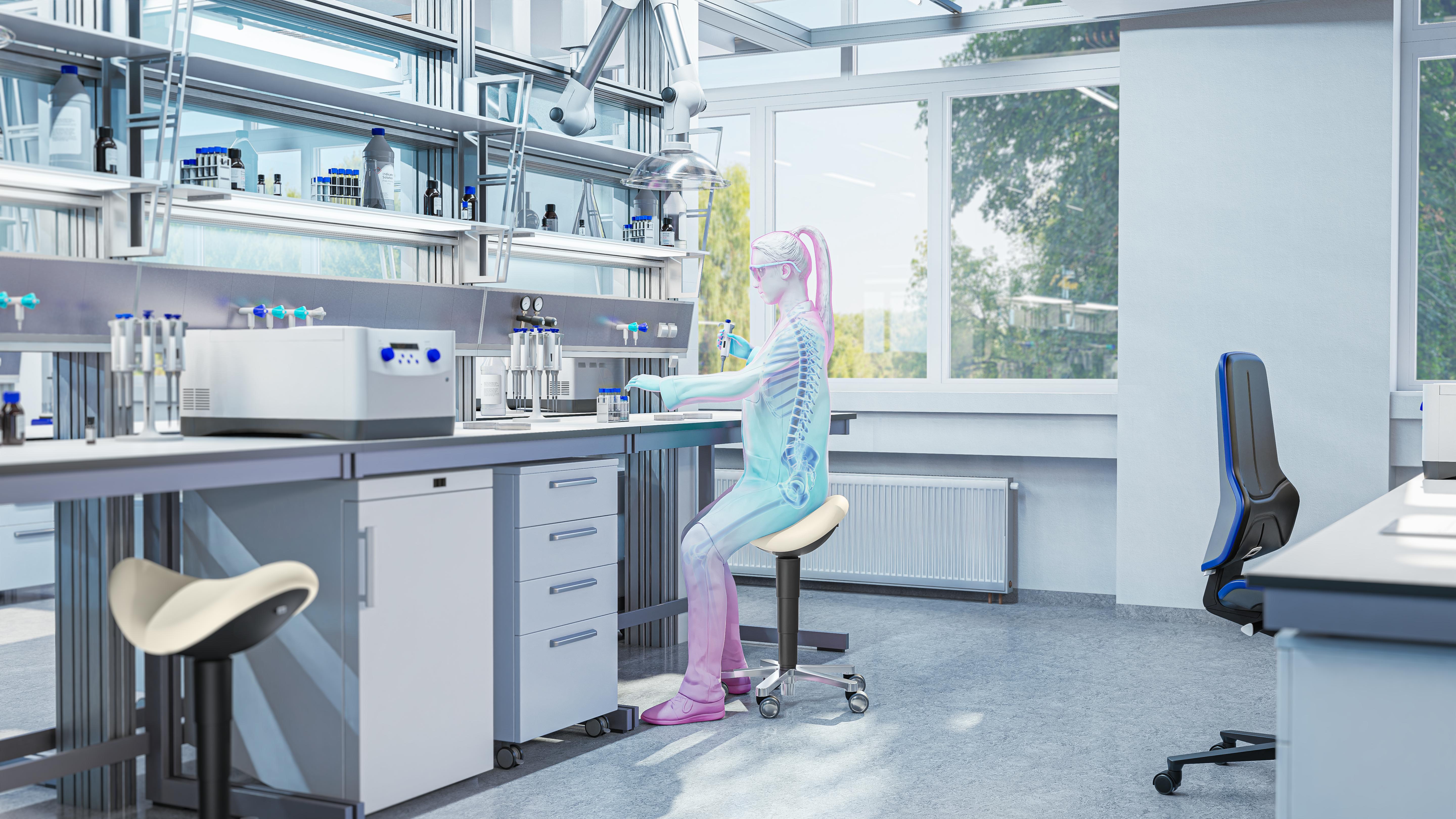 Stool laboratorie/medical sadelstol, mintgrön konstläder