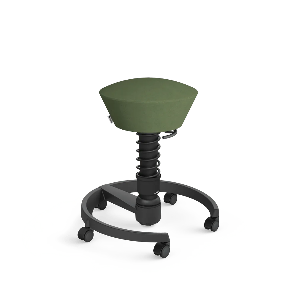 Swopper, green Comfort microfibre, black frame, castors
