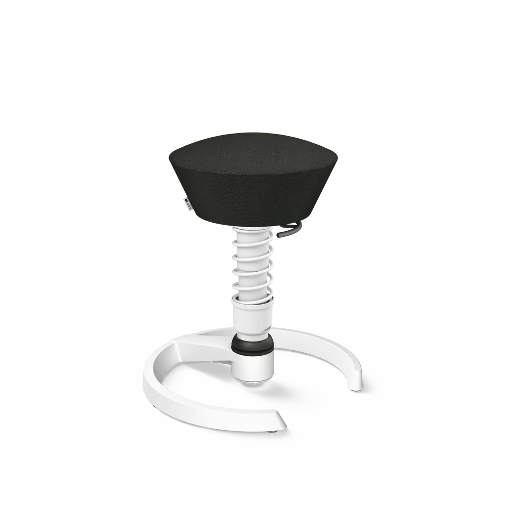 Swopper, black Capture wool blend, white frame, glides