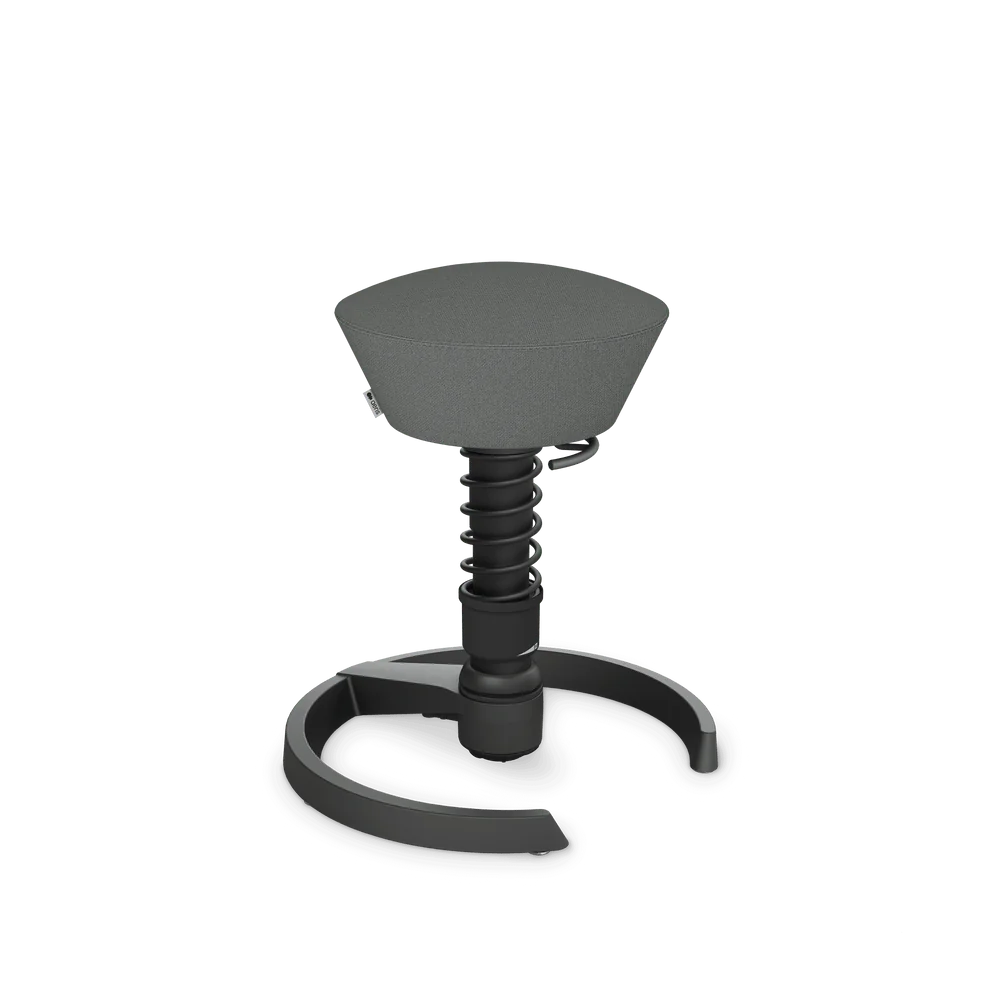Swopper, grey mélange Cura recycled polyester, black frame, glides