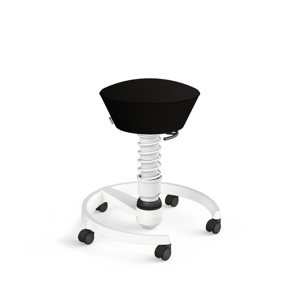 Swopper Air, black Runner 3D mesh, white frame, castors