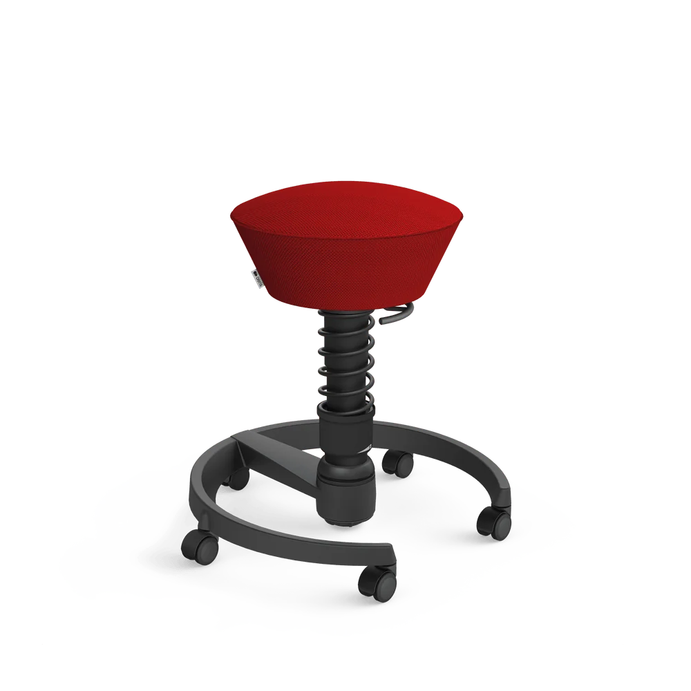 Swopper Air, red Runner 3D mesh, black frame, castors