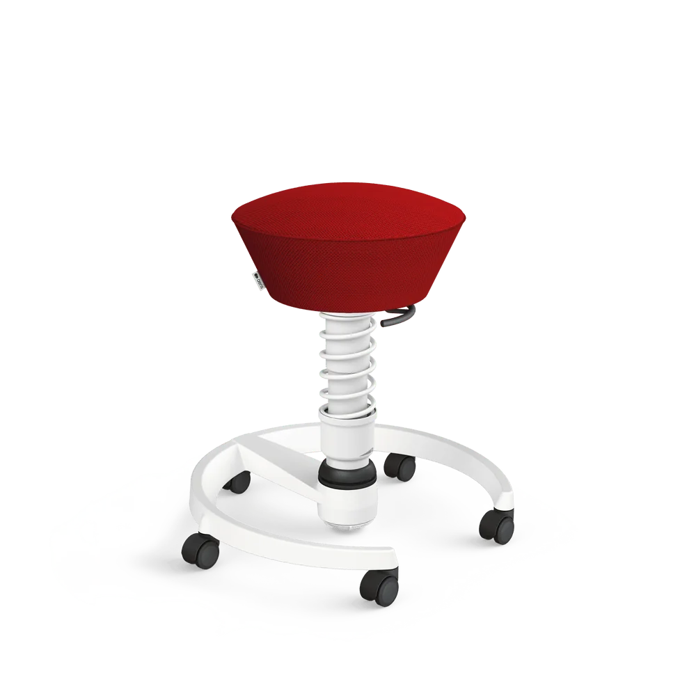 Swopper Air, red Runner 3D mesh, white frame, castors