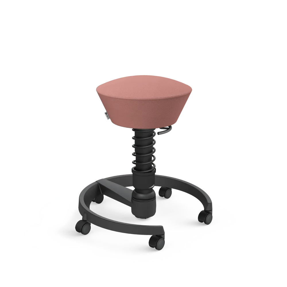 Swopper, pale pink Select wool blend, black frame, castors