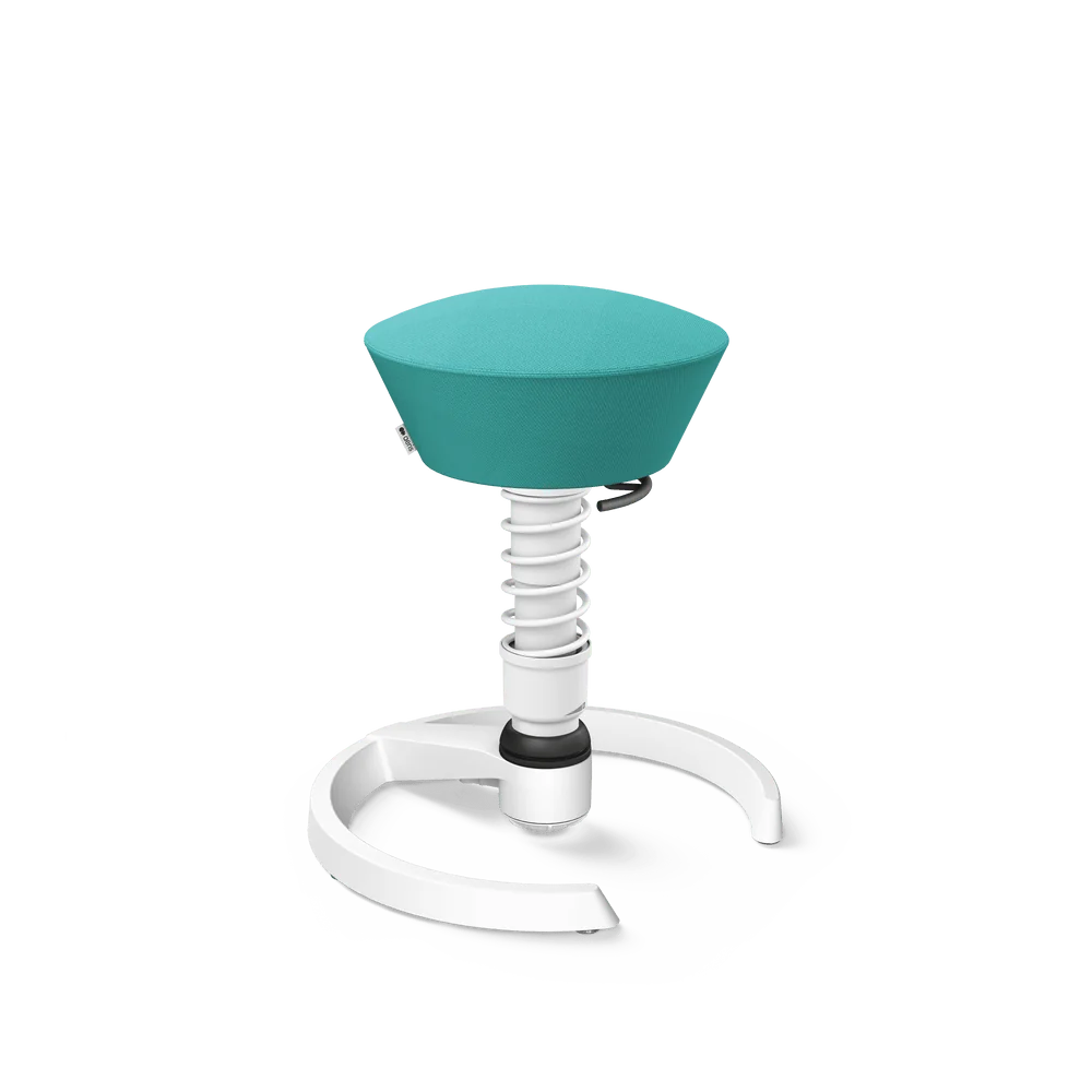 Swopper, turquoise Select wool blend, white frame, glides