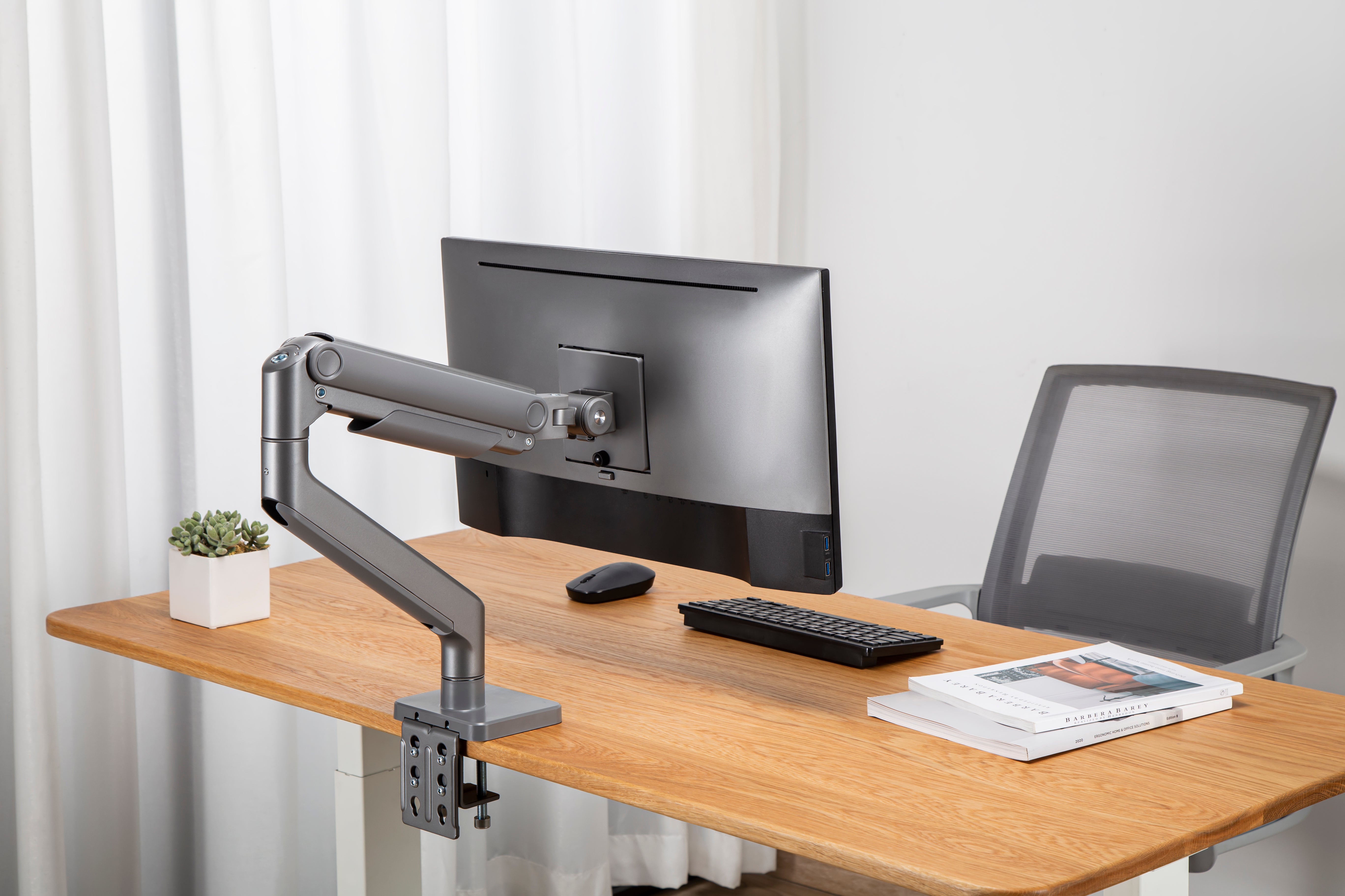 Monitorarm Heavy duty, mörkgrå