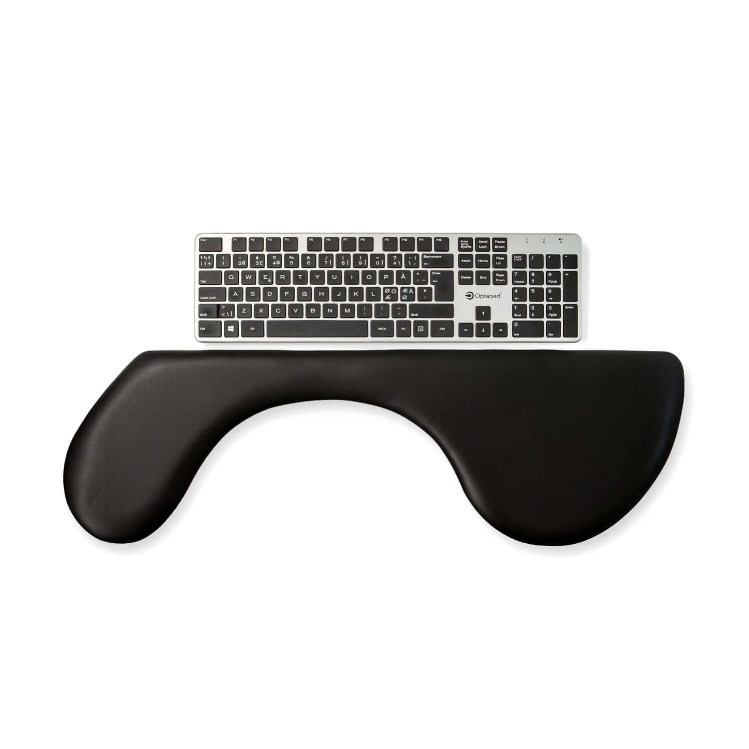 Ultra Slim 67 cm Arm Support with Keyboard, Ergonomic Elbow Rest in Black Artificial Leather for Modern Workspaces