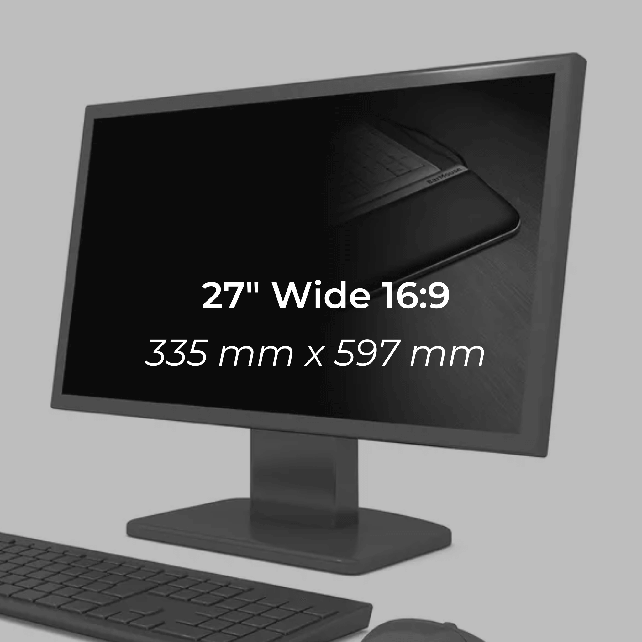 Privacy filter for 27" monitor, 16:9 aspect ratio, offering screen protection, glare reduction, and enhanced contrast.