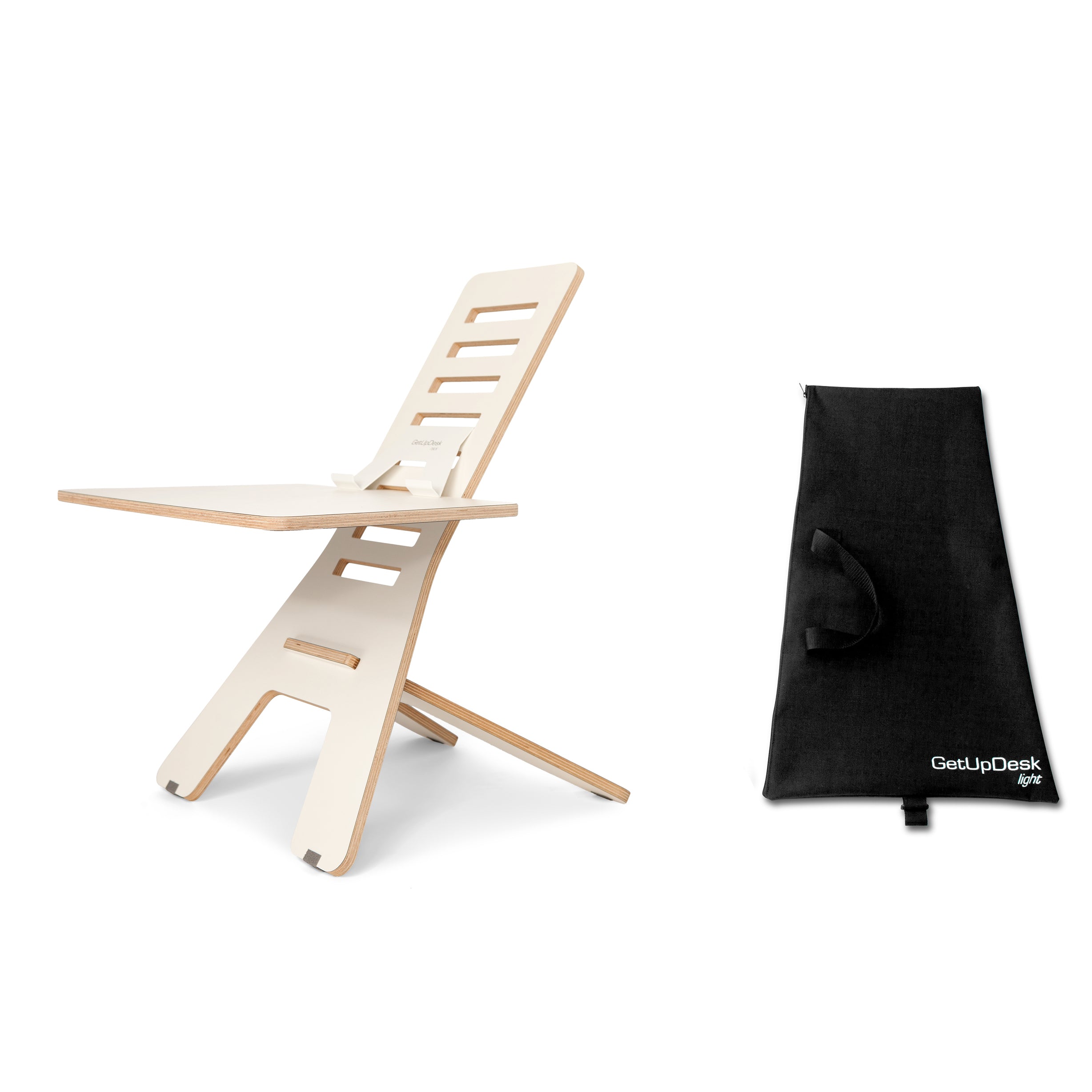 OUTLET – GetUpDesk Light – justerbar bordsskiva, kombinationspaket