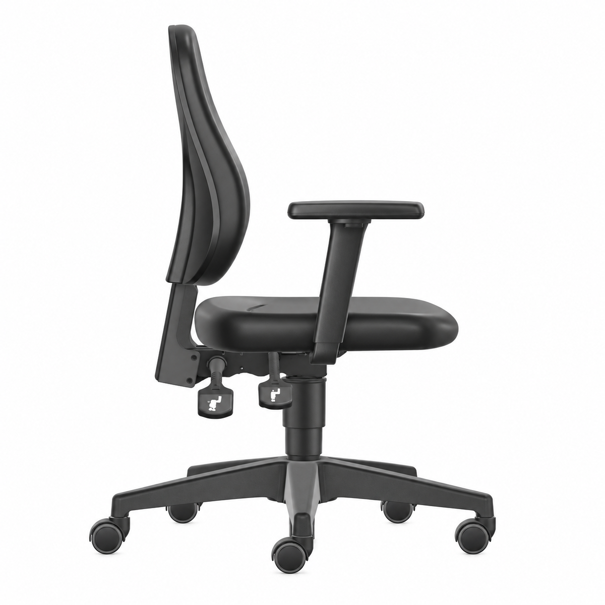 UNITEC 2 arbetsstol, svart konstläder, 4D-armstöd