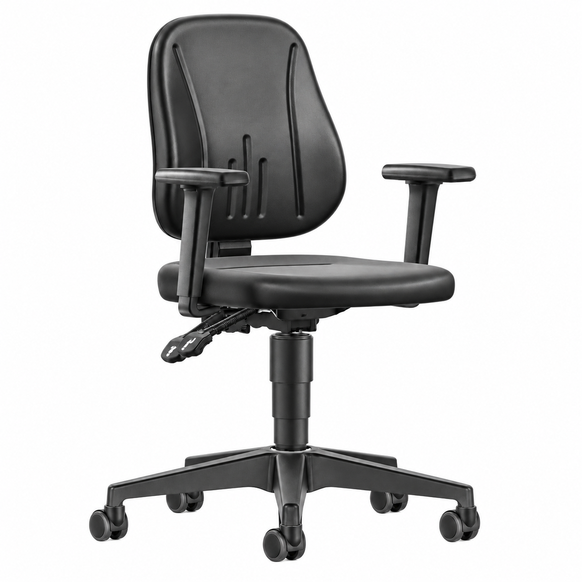 UNITEC 2 arbetsstol, svart konstläder, 4D-armstöd