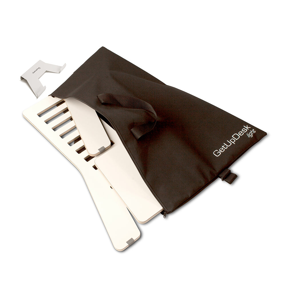 OUTLET – GetUpDesk Light – justerbar bordsskiva, kombinationspaket
