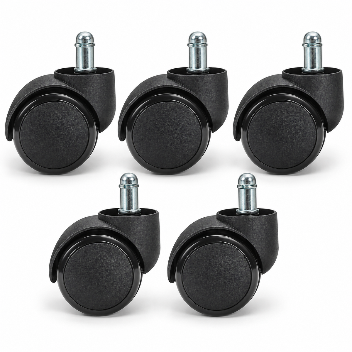 Hjulsats för kontorsstol 50 mm, svart (5 st)