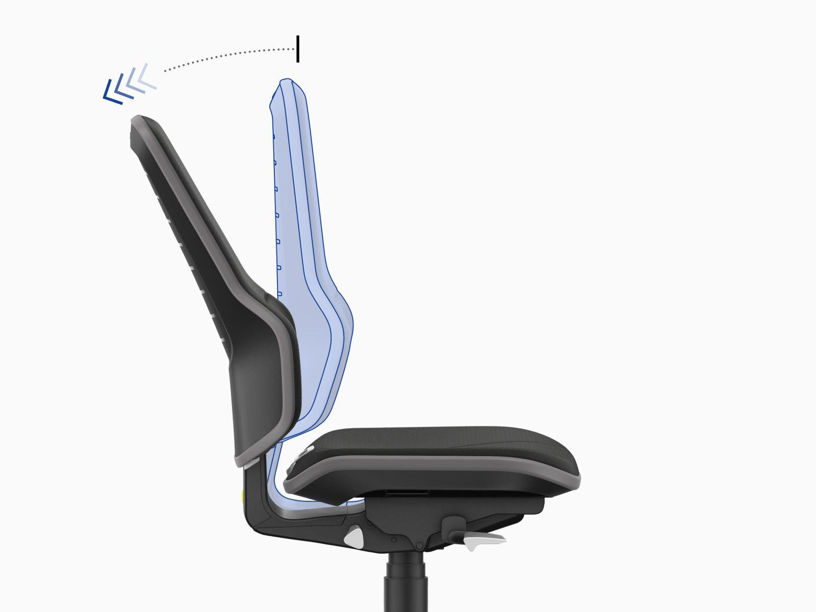 Neon 2 ESD-arbetsstol, ryggstödets lutning - 4D armstöd – Duotec fabrik klädsel
