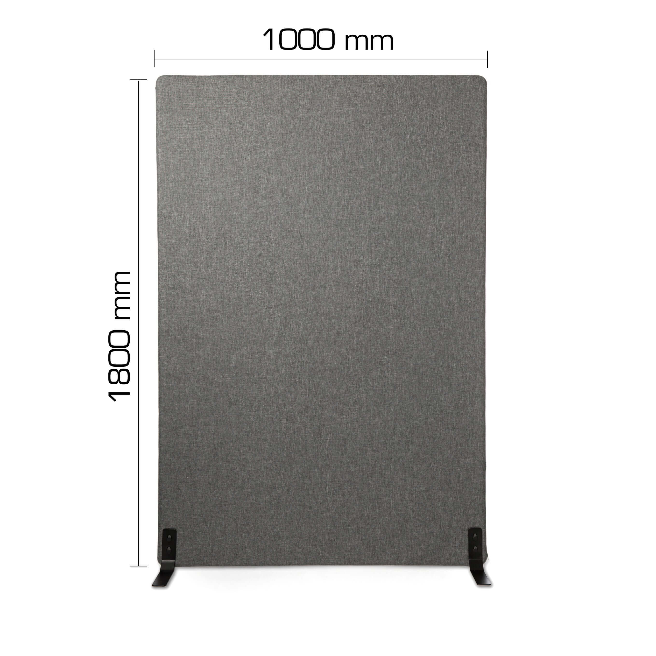 Grey soundproof screen Savio 09, 1000x1800 mm, for quiet workspaces.