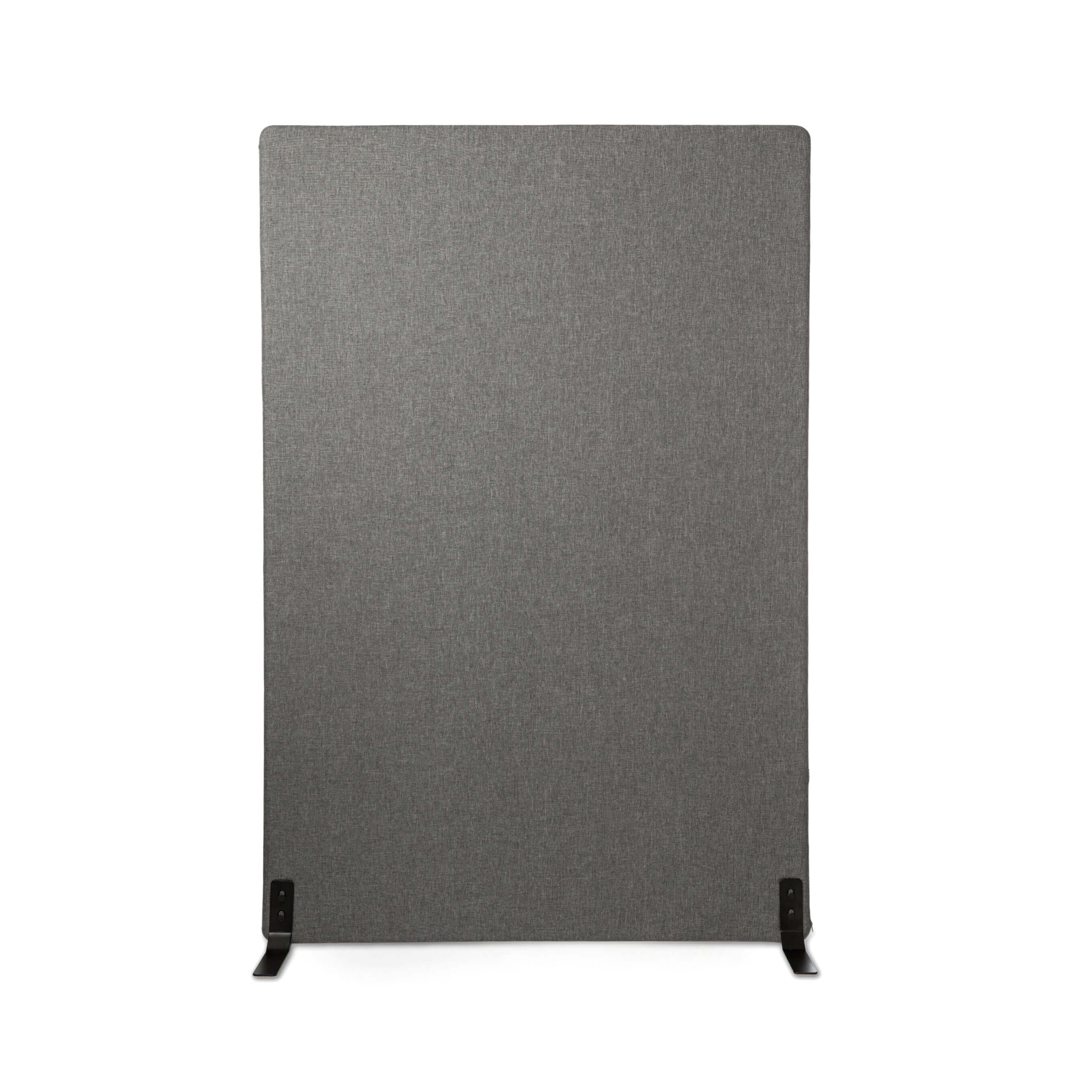 Grey soundproof screen 1200x1400 mm for quiet workspaces, Savio 09 floor partition for noise reduction and office privacy.