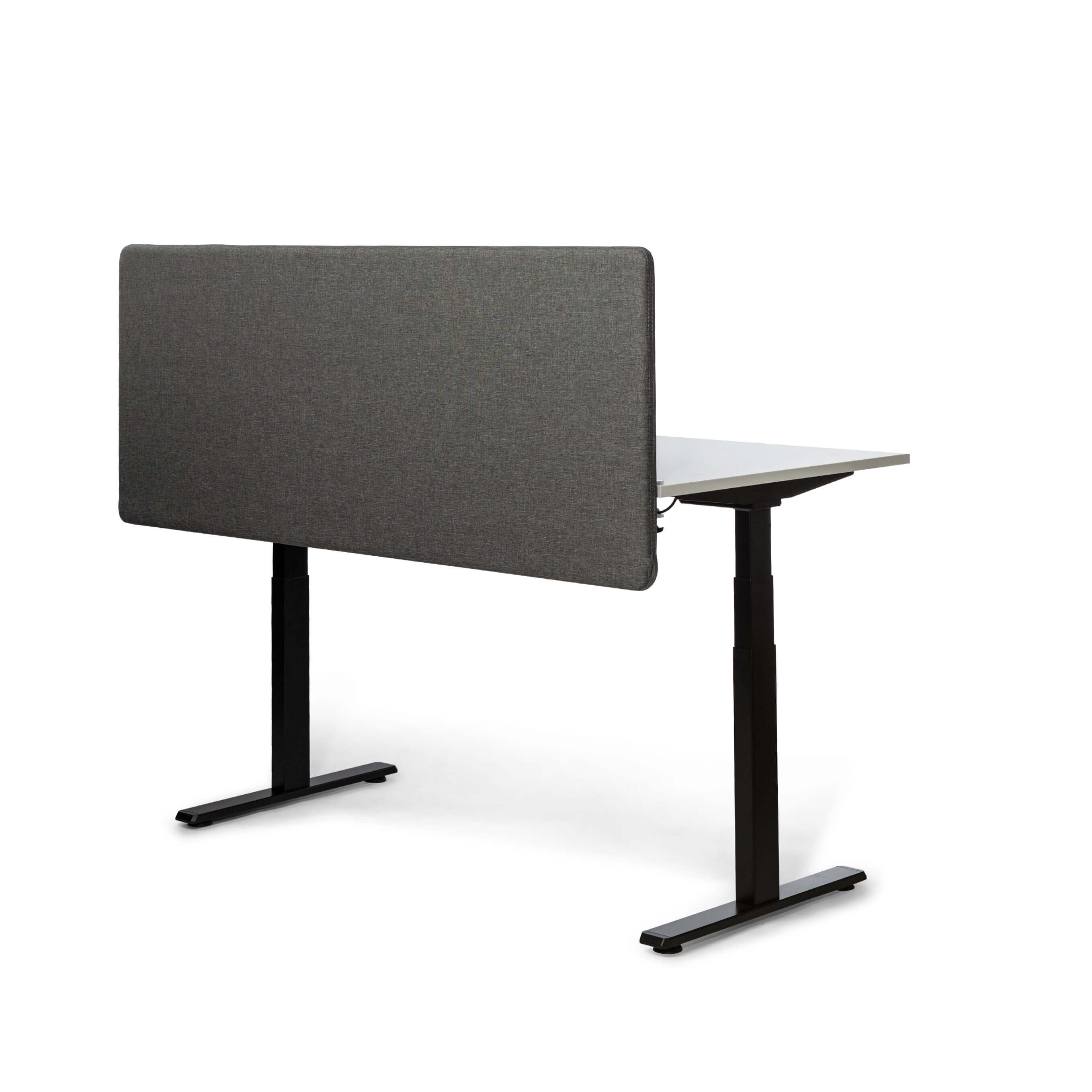 Grey soundproof desk-mounted screen for workspace privacy and sound insulation, 2000x800 mm, Savio 09.