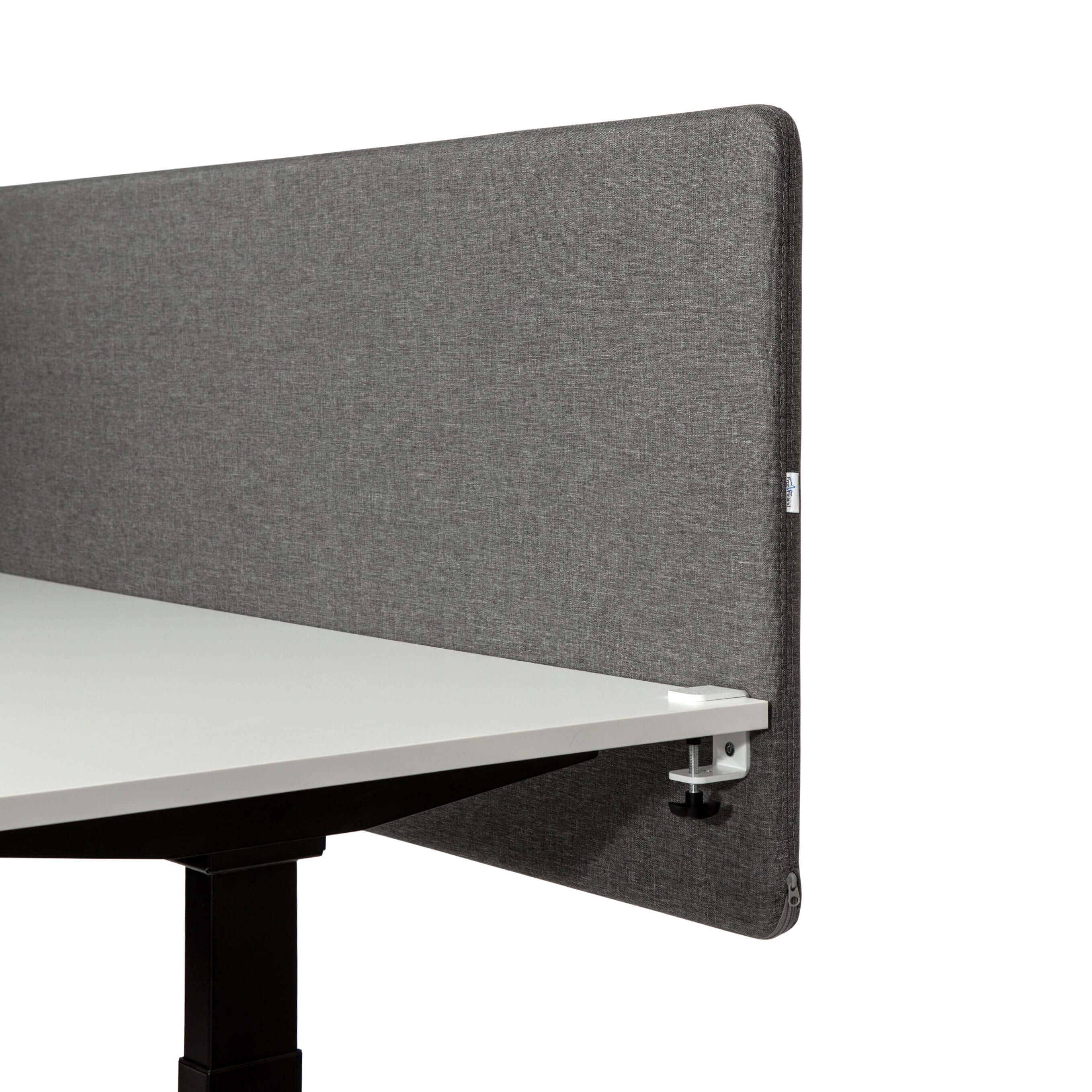 Grey soundproof desk screen 2000x800 mm for privacy and productivity.