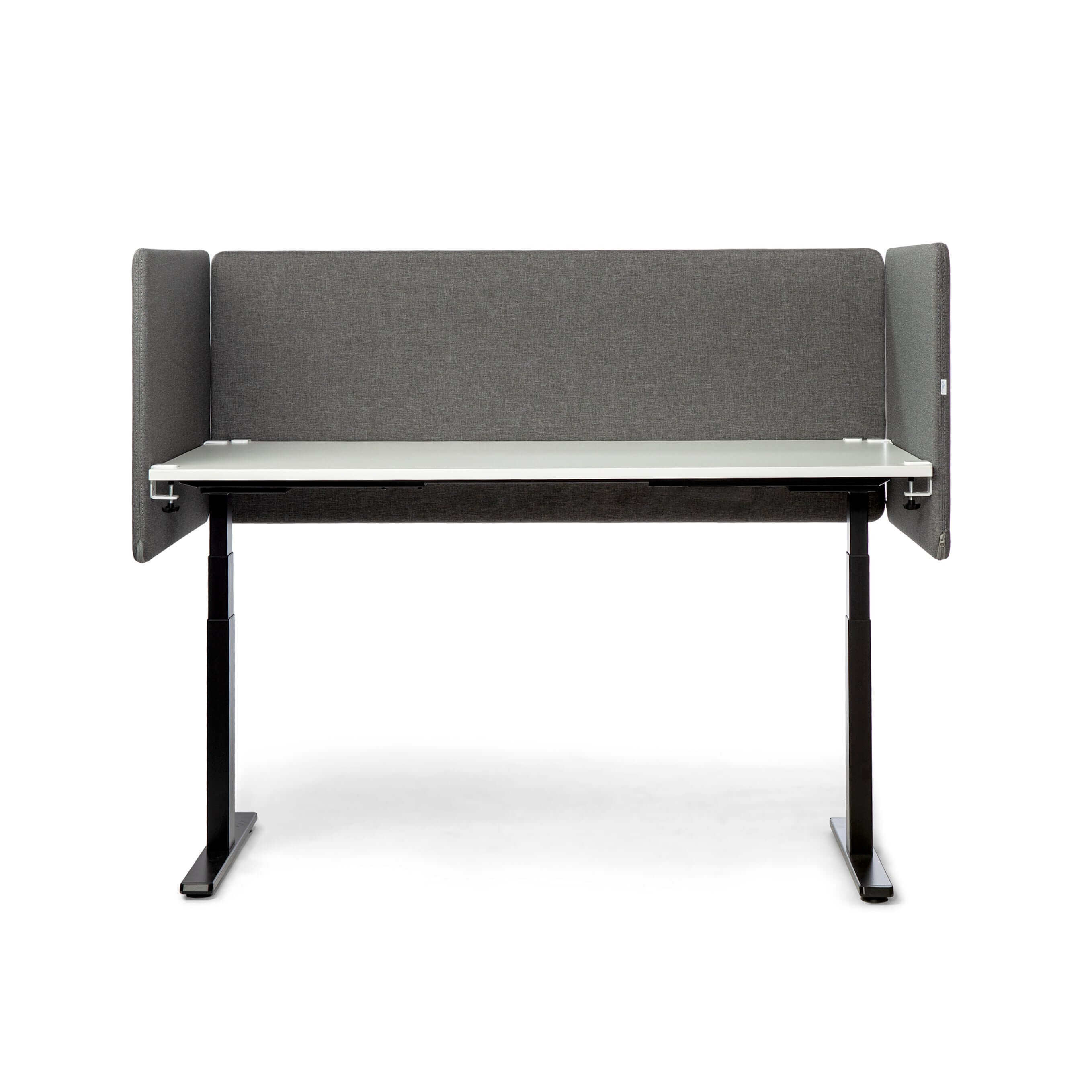 Grey soundproof desk screen 800x650 mm by Savio creates a stylish privacy shield for improved workspace focus and productivity.