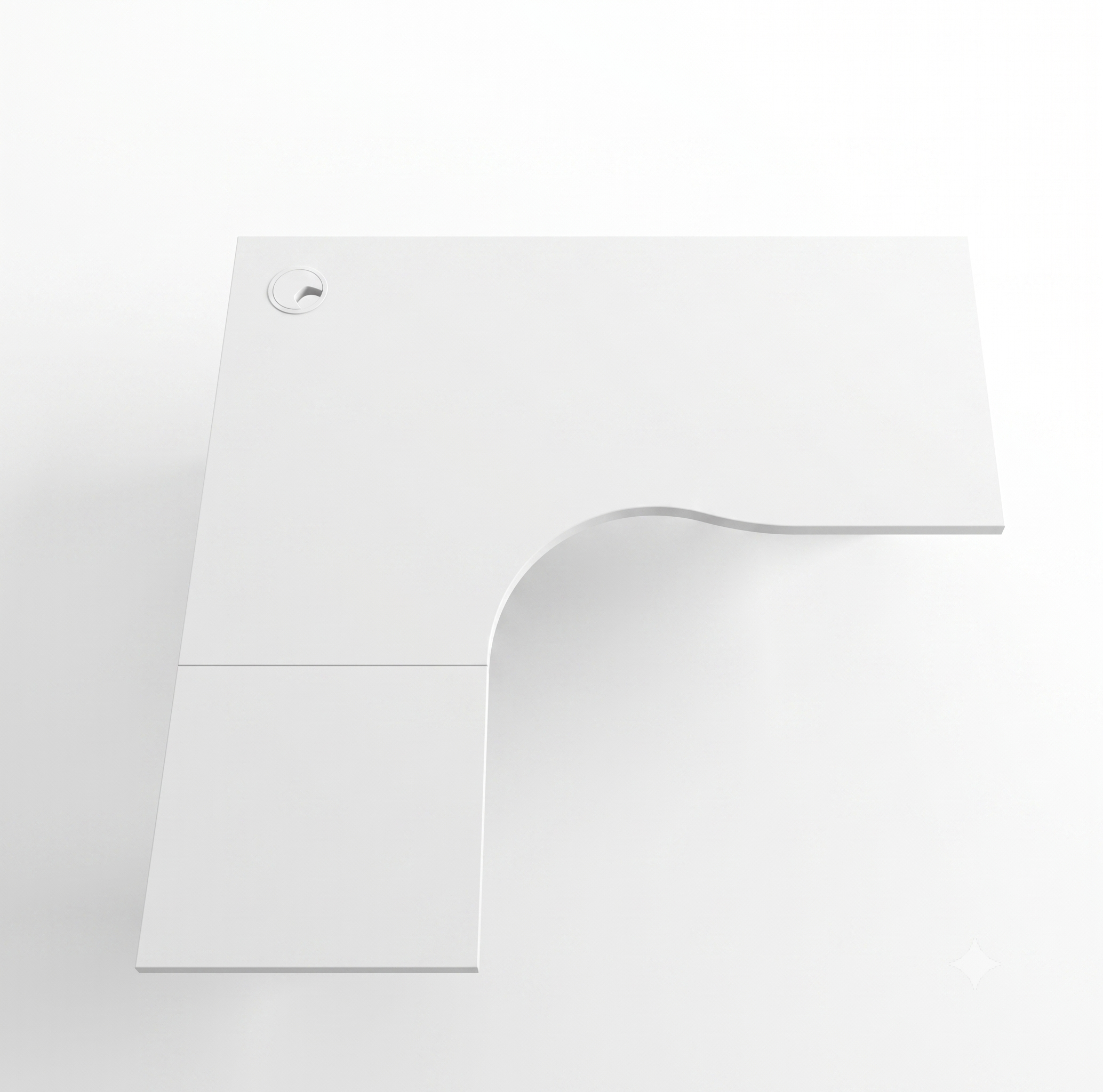 Bordsskiva (L-formad) 1800 × 1800 × 800/600 mm – vit