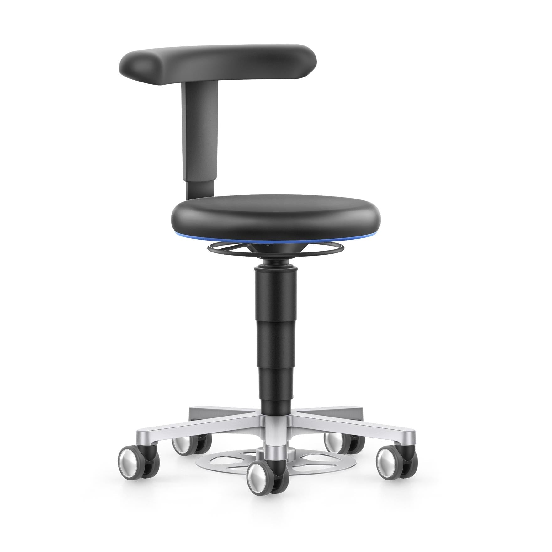 Stool arbetsstol, konstläder, fotreglage – justerbart ryggstöd