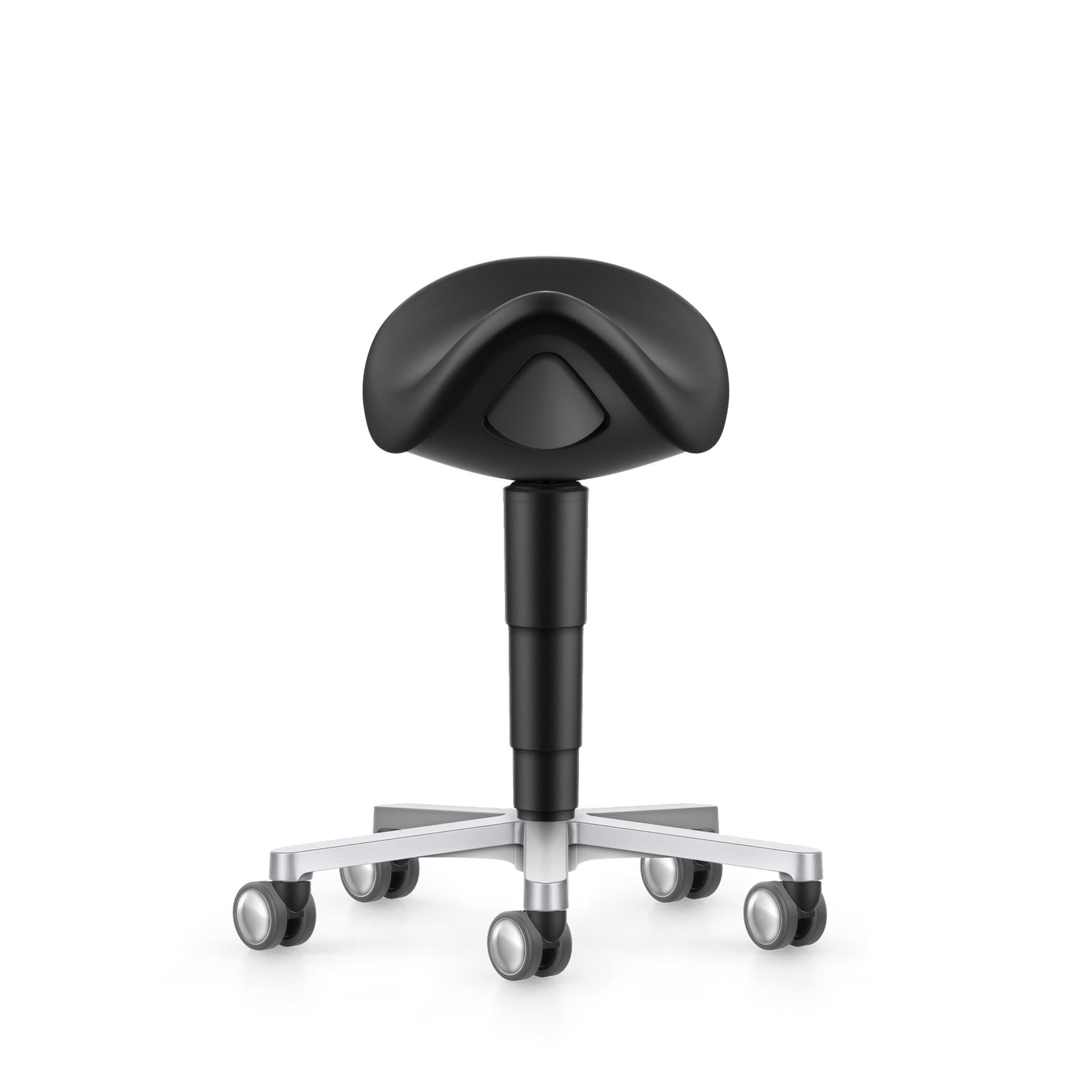 Stool laboratorie/medical sadelstol, svart konstläder