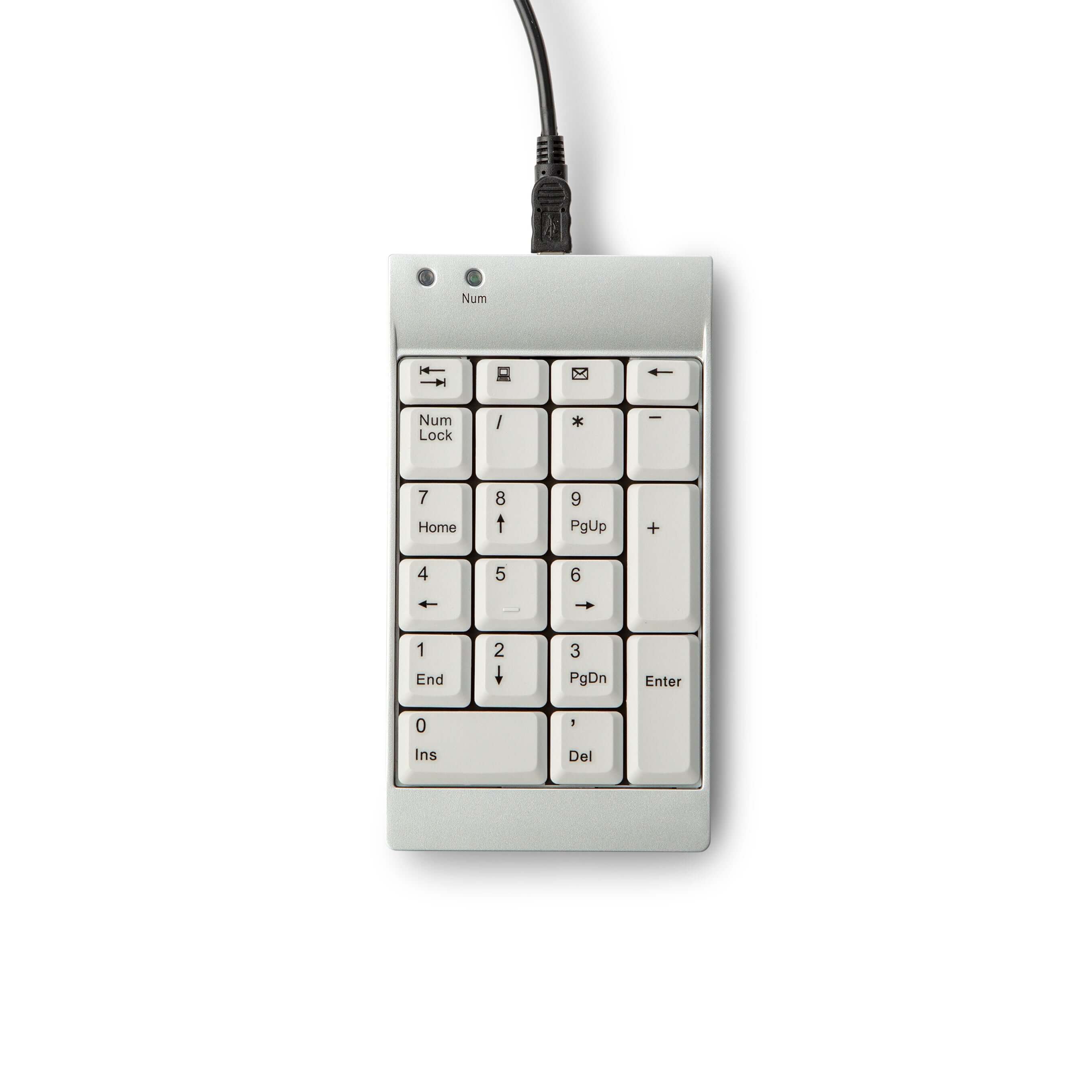 Ergotight detachable numeric keypad with sleek design, complements Ergotight mini keyboard and adds functionality.