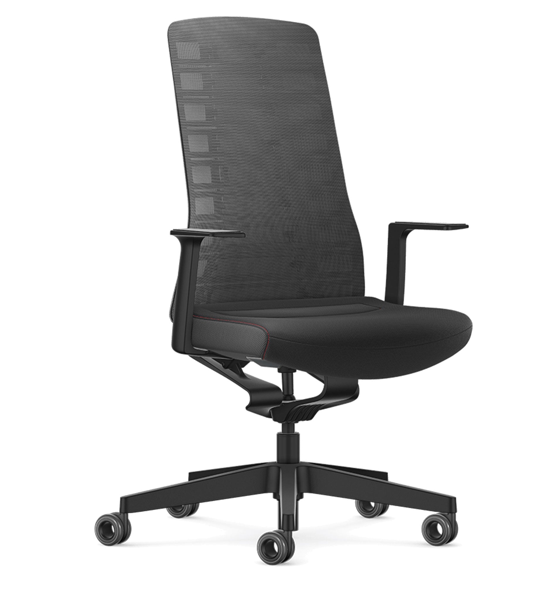 PURE ACTIVE Edition #14 chair with anthracite mesh back, Smart-Spring technology, ergonomic design, and fixed T-armrests.