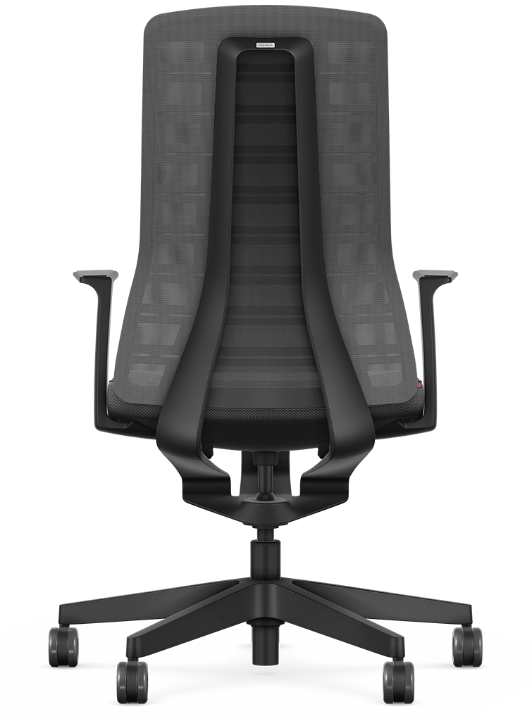 Ergonomic office chair with anthracite mesh back and T-armrests featuring Smart-Spring technology for active sitting and mobility.