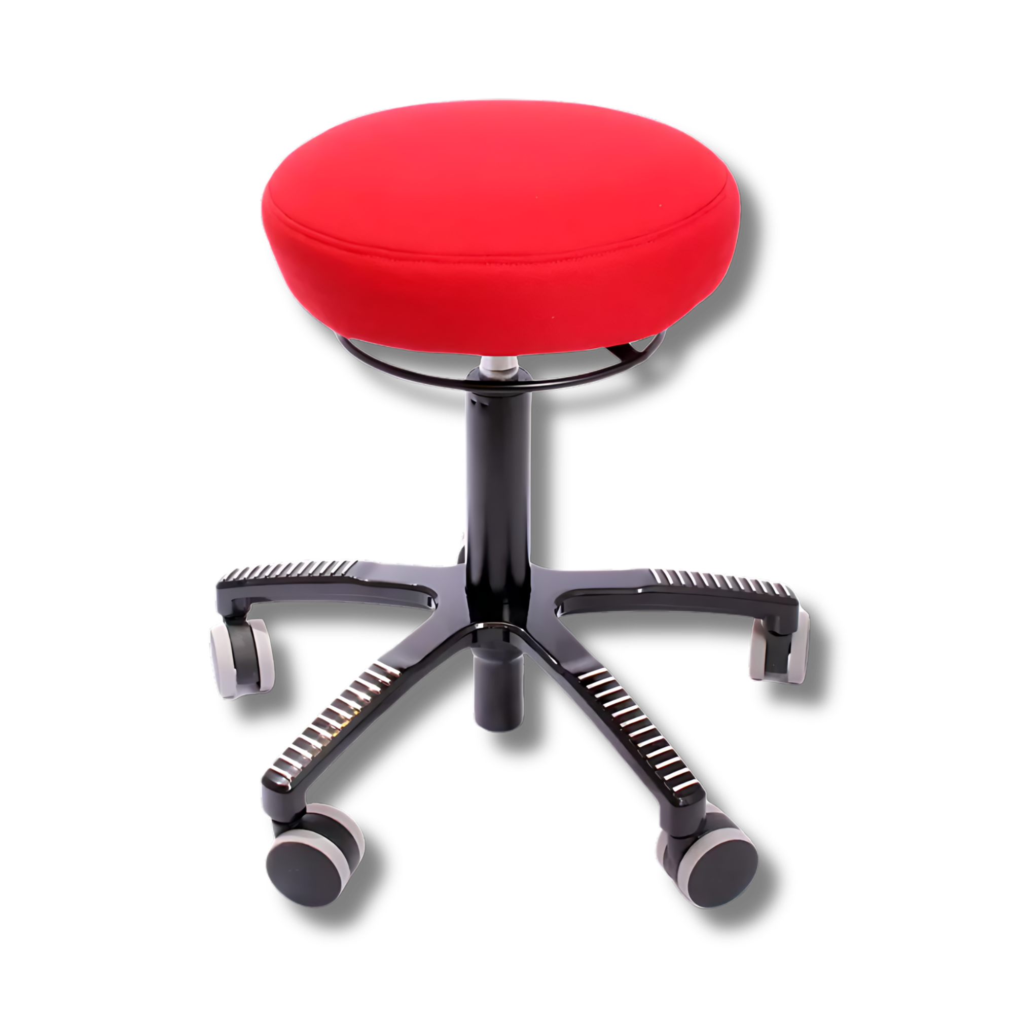 Red Air Balance active chair with detachable seat cushion and mobility wheels for enhanced circulation and core engagement.