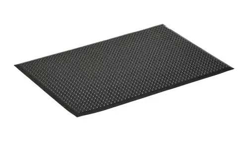 Grey ergonomic workstation mat for standing relief and improved circulation at workstations.