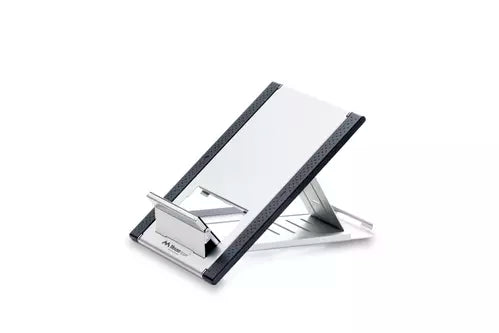 Ergonomic Mousetrapper laptop stand for improved posture, adjustable height for laptops and tablets.