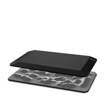 Muvmat ergonomic office mat in black with dual-layer design showcasing its innovative surface for comfortable standing.