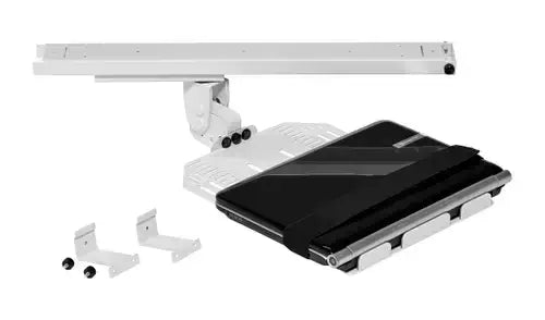 Ergonomic rotable notebook laptop stand with pull-out feature, shown with adjustable design for optimal desk setup.