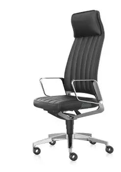 Ergonomic Interstuhl VINTAGEis5 black office chair with headrest and sleek design.