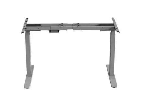 Grey GetUpDesk Duo electric desk frame with adjustable legs for ergonomic workstations.