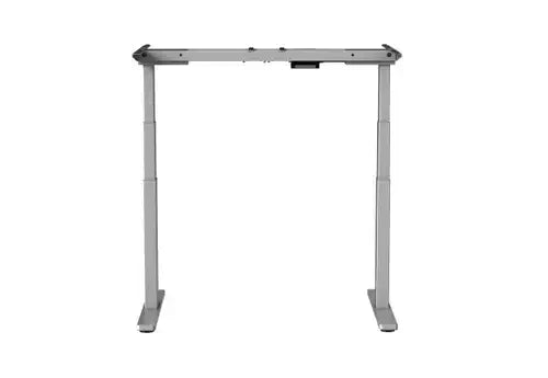 Grey GetUpDesk Duo electric frame with adjustable legs for ergonomic workstations.