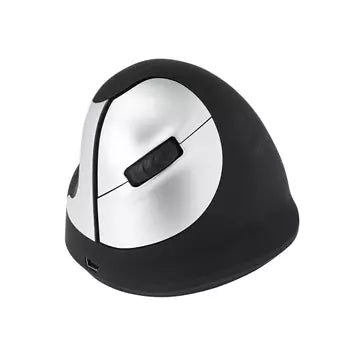 Vertical R-Go HE Mouse medium left, lightweight ergonomic design, wireless, reduces wrist strain and prevents RSI.