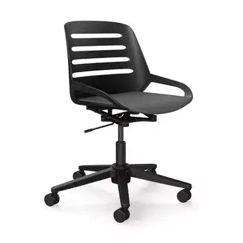 Modern black Numo Task office chair featuring ergonomic design and patented movement mechanism for enhanced comfort and style.