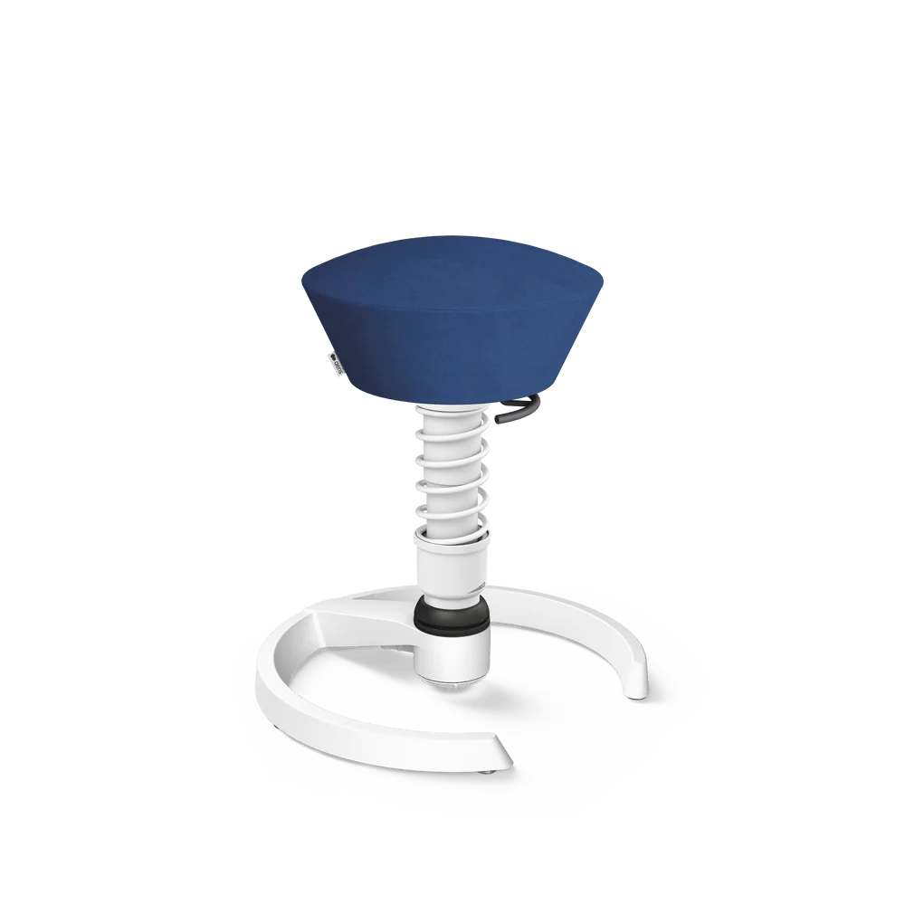 Swopper, blue Comfort microfibre, white frame, glides