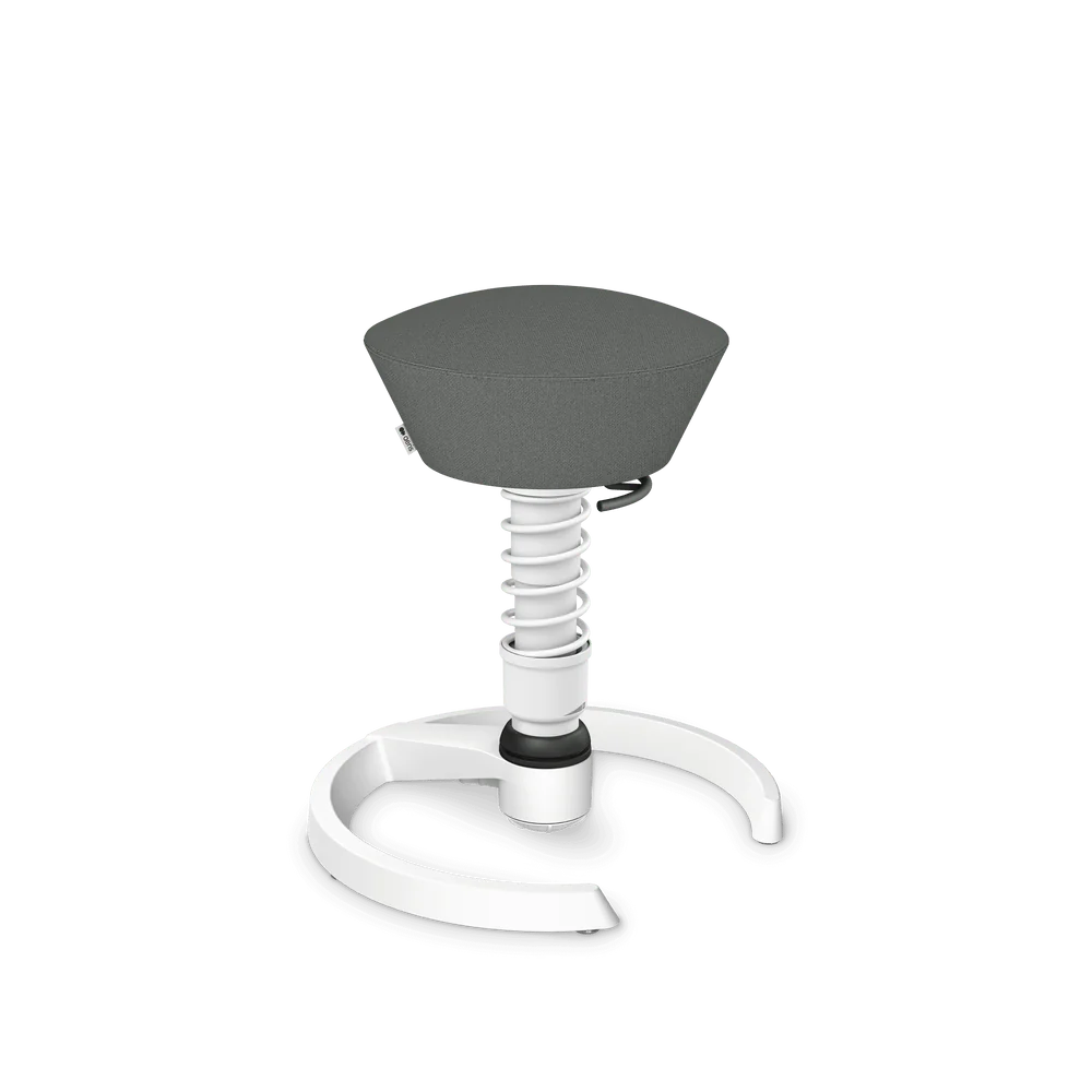 Swopper, grey mélange Cura recycled polyester, white frame, glides