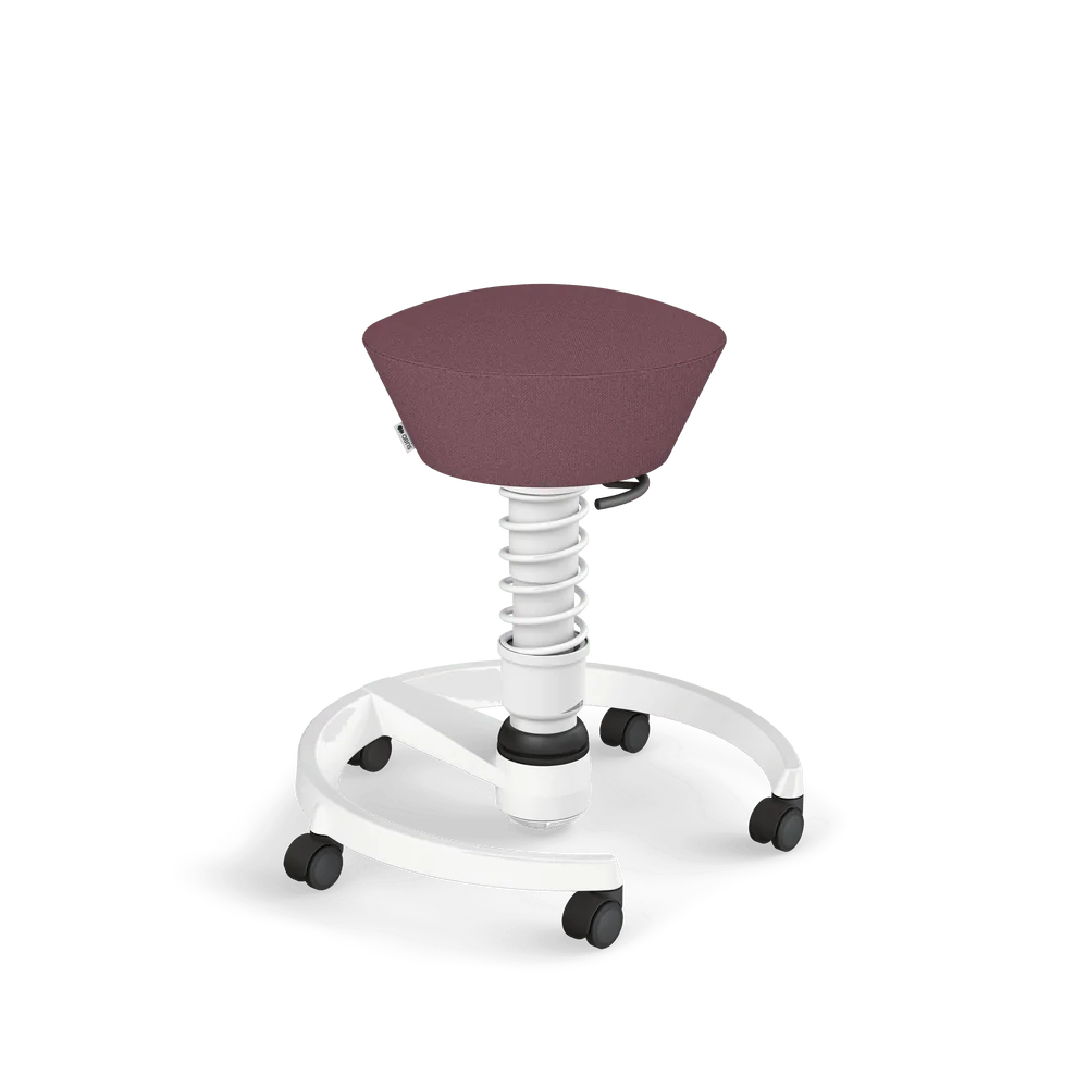 Swopper, light violet mélange Cura recycled polyester, white frame, castors