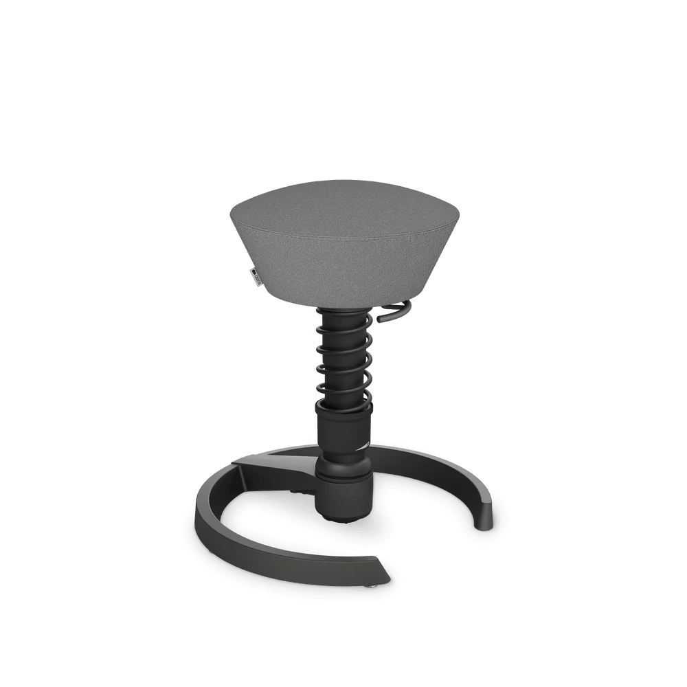 Swopper, light grey mélange Cura recycled polyester, black frame, glides
