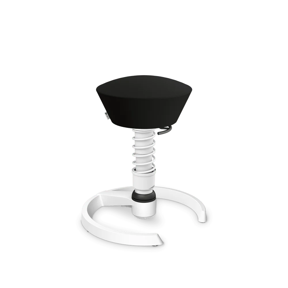 Swopper, black Mediflex artificial leather, white frame, glides